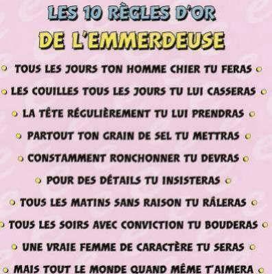 les dix commandements de l'emmerdeuse